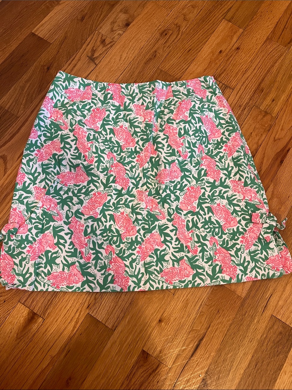Lilly Pulitzer Pink & Green Printed A-Line Skirt